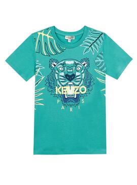 Camiseta Kenzo Tiger JB Verde Niño