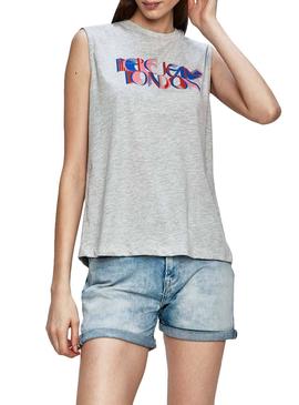 Camiseta Pepe Jeans Agnes Gris para Mujer