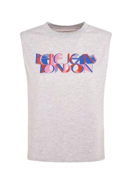 Camiseta Pepe Jeans Agnes Gris para Mujer