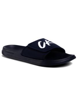 Chanclas Calvin Klein CK Wave Marino Para Hombre