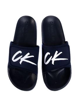 Chanclas Calvin Klein CK Wave Marino Para Hombre