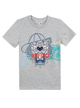 Camiseta Kenzo Tiger JB Gris Niño