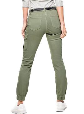 Pantalon Only Missouri Cargo Verde Mujer
