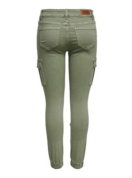 Pantalon Only Missouri Cargo Verde Mujer