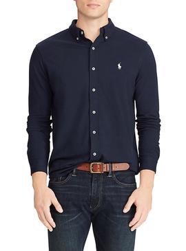 Camisa Polo Ralph Lauren Pique Marino Hombre