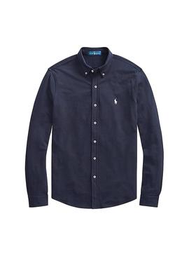 Camisa Polo Ralph Lauren Pique Marino Hombre