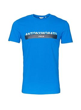 Camiseta Antony Morato Logo Azul Hombre