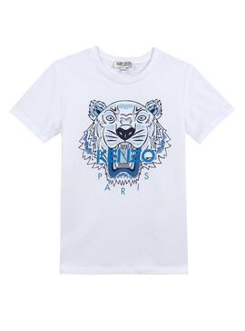 Camiseta Kenzo Tiger JB Optic Blanco Niño