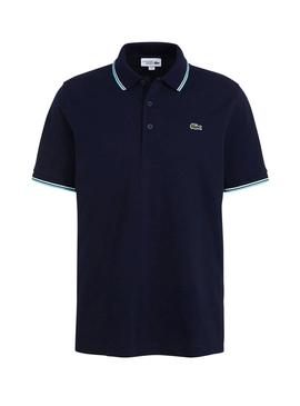 Polo Lacoste Strip Azul para Hombre