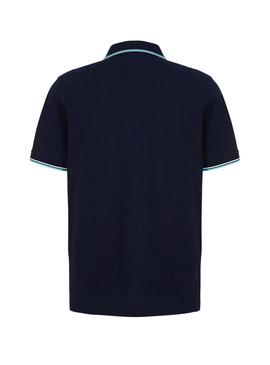 Polo Lacoste Strip Azul para Hombre