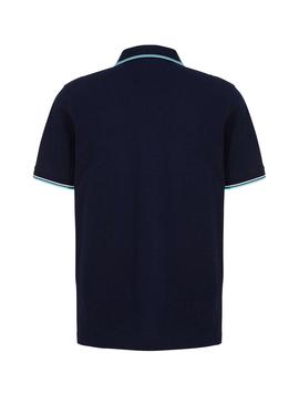 Polo Lacoste Strip Azul para Hombre