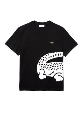 Camiseta Lacoste Maxi Logo Negro para Hombre