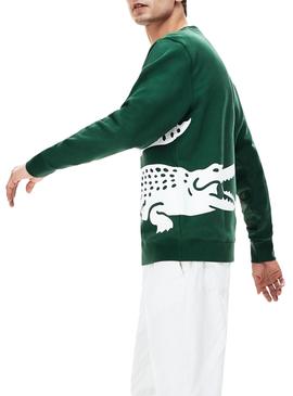 Sudadera Lacoste Maxi Logo Verde para Hombre