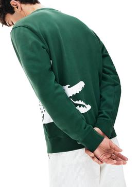 Sudadera Lacoste Maxi Logo Verde para Hombre