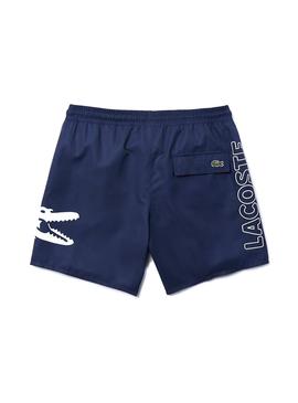 Bañador Lacoste Maxi Croco Azul para Hombre