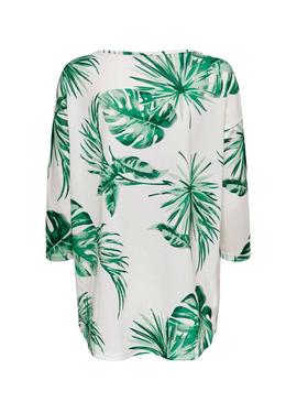 Camiseta Only Elcos Beige Tropical Mujer