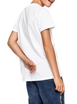 Camiseta Pepe Jeans 45TH 03B Blanco Niño