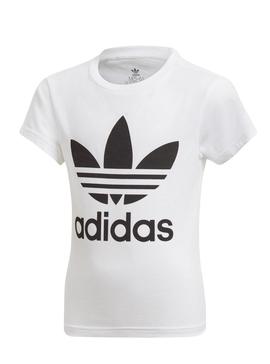 Camiseta Adidas Kids Trefoil Tee Blanca Niños Niña