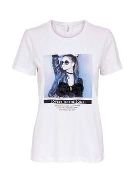 Camiseta Only Liggy Blanca para Mujer