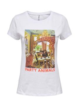 Camiseta Only Nima Party Blanco para Mujer