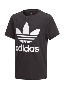 Camiseta Adidas Trefoil Tee Negra Niño y Niña