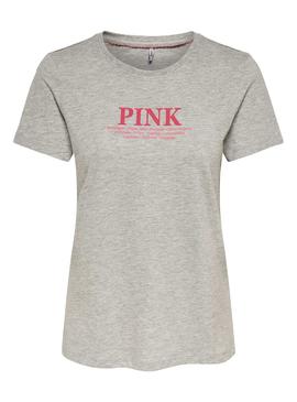 Camiseta Only Lava Gris para Mujer