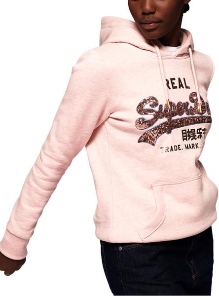 Sudadera Superdry Sequin Rosa para Mujer