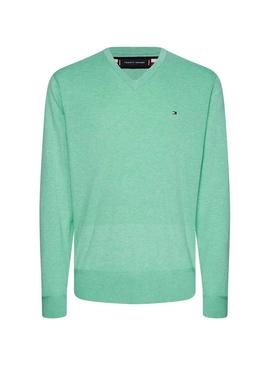 Jersey Tommy Hilfiger V Neck Verde para Hombre