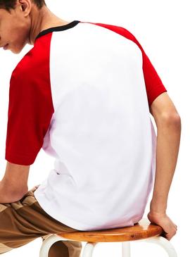 Camiseta Lacoste Ranglan Rojo Mujer y Hombre
