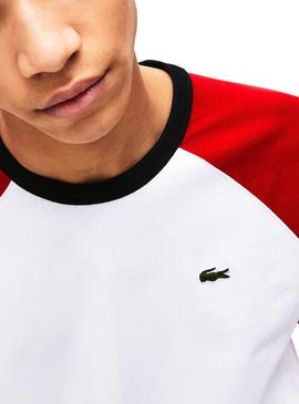 Camiseta Lacoste Ranglan Rojo Mujer y Hombre