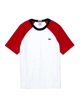 Camiseta Lacoste Ranglan Rojo Mujer y Hombre