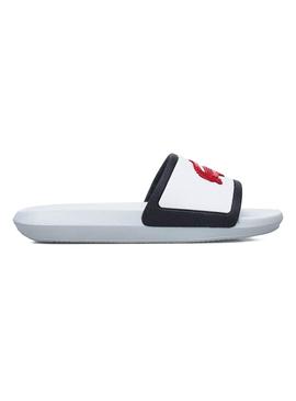 Chanclas Lacoste Croco Slide Blanco para Hombre