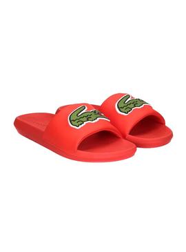 Chanclas Lacoste Maxi Logo Rojo para Hombre