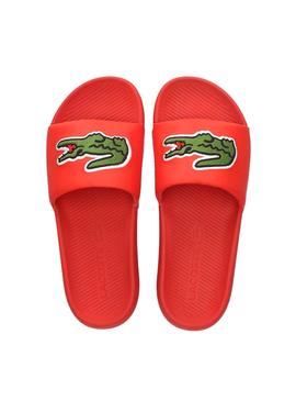 Chanclas Lacoste Maxi Logo Rojo para Hombre