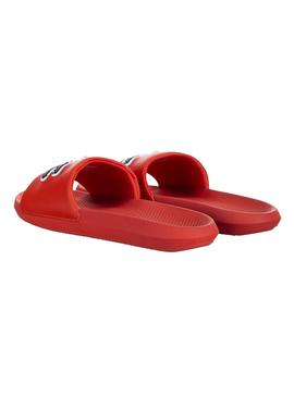 Chanclas Lacoste Maxi Logo Rojo para Hombre