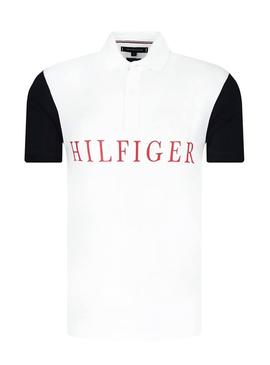 Polo Tommy Hilfiger Colorblock Blanco para Hombre