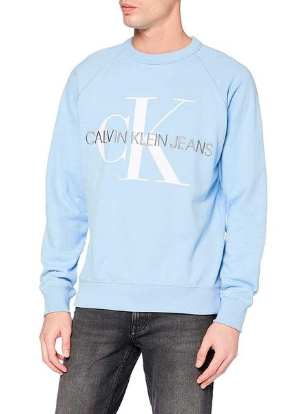 En necesidad de Arco iris Perjudicial Sudadera Calvin Klein Jeans Vegetable Azul Hombre