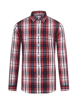 Camisa Lacoste Cuadros Rojo para Hombre