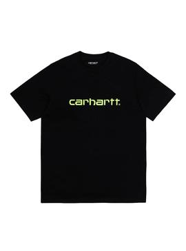 Camiseta Carhartt Script Negro Neon para Hombre