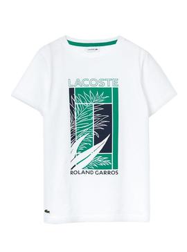 Camiseta Lacoste Roland Garros Blanco Hombre