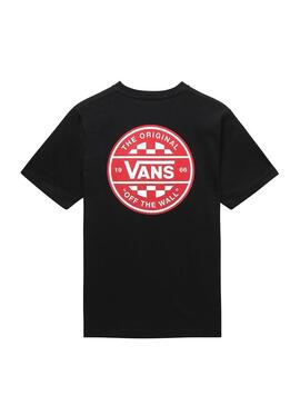 Camiseta Vans Checker Negro Para Niño