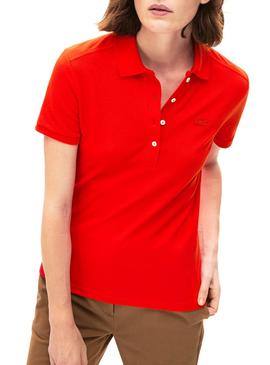 Polo Lacoste Basic Rojo para Mujer