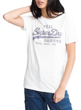 Camiseta Superdry Gingham Blanco para Mujer