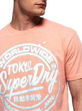 Camsieta Superdry Ticket Naranja para Hombre