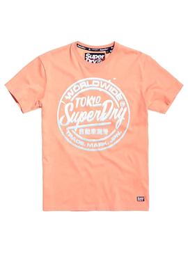 Camsieta Superdry Ticket Naranja para Hombre