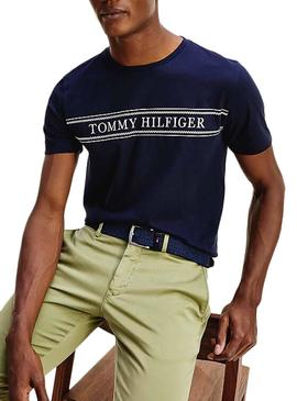 Cinturon Tommy Hilfiger Trenzado Azul para Hombre