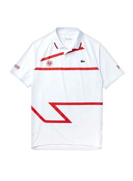 Polo Lacoste Roland Garros Croco Blanco Hombre