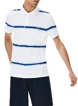 Polo Lacoste Stripe Degrade Azul para Hombre