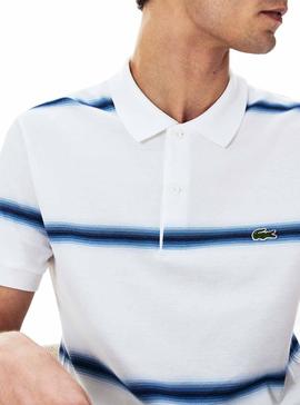 Polo Lacoste Stripe Degrade Azul para Hombre