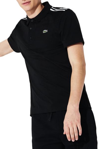 polo lacoste negro hombre